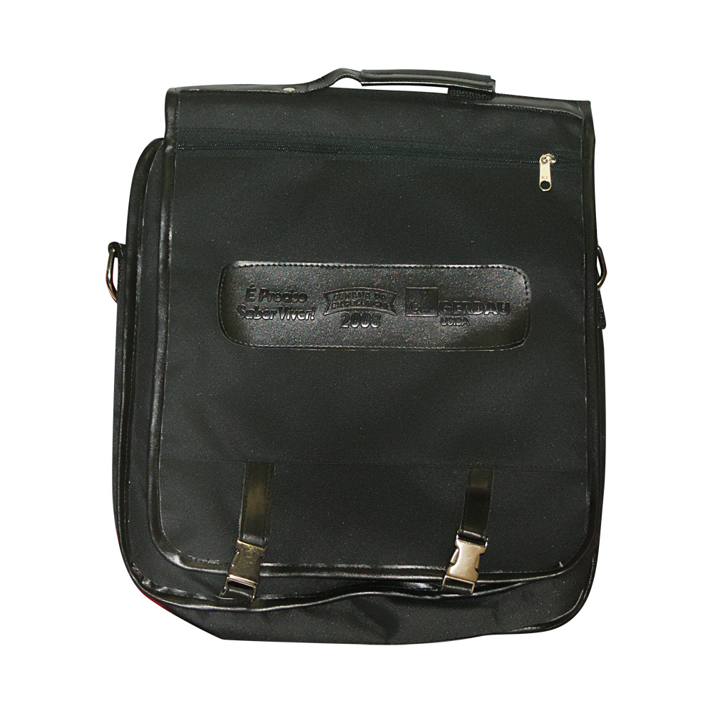 PASTA MODELO MOCHILA EM NYLON 600 COM DETALHES EM COURO PARA NOTEBOOK