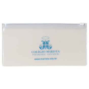 PORTA LÁPIS COM ZÍPER EM LAMINADO PVC CRISTAL