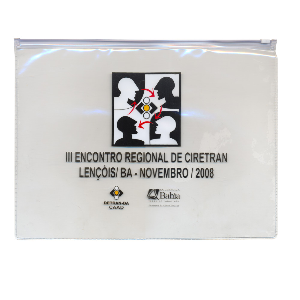 PASTA CONGRESSO ZÍPER EM LAMINADO PVC CRISTAL