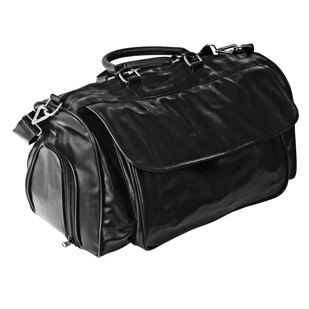 BOLSA DE VIAGEM EM COURO SINTÉTICO, COM BOLSOS LATERAL