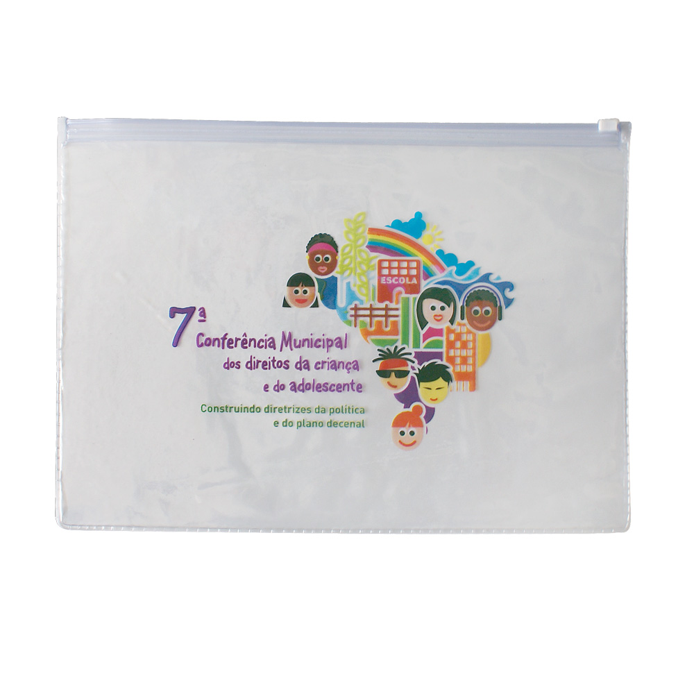 PASTA CONGRESSO ZÍPER EM LAMINADO PVC CRISTAL