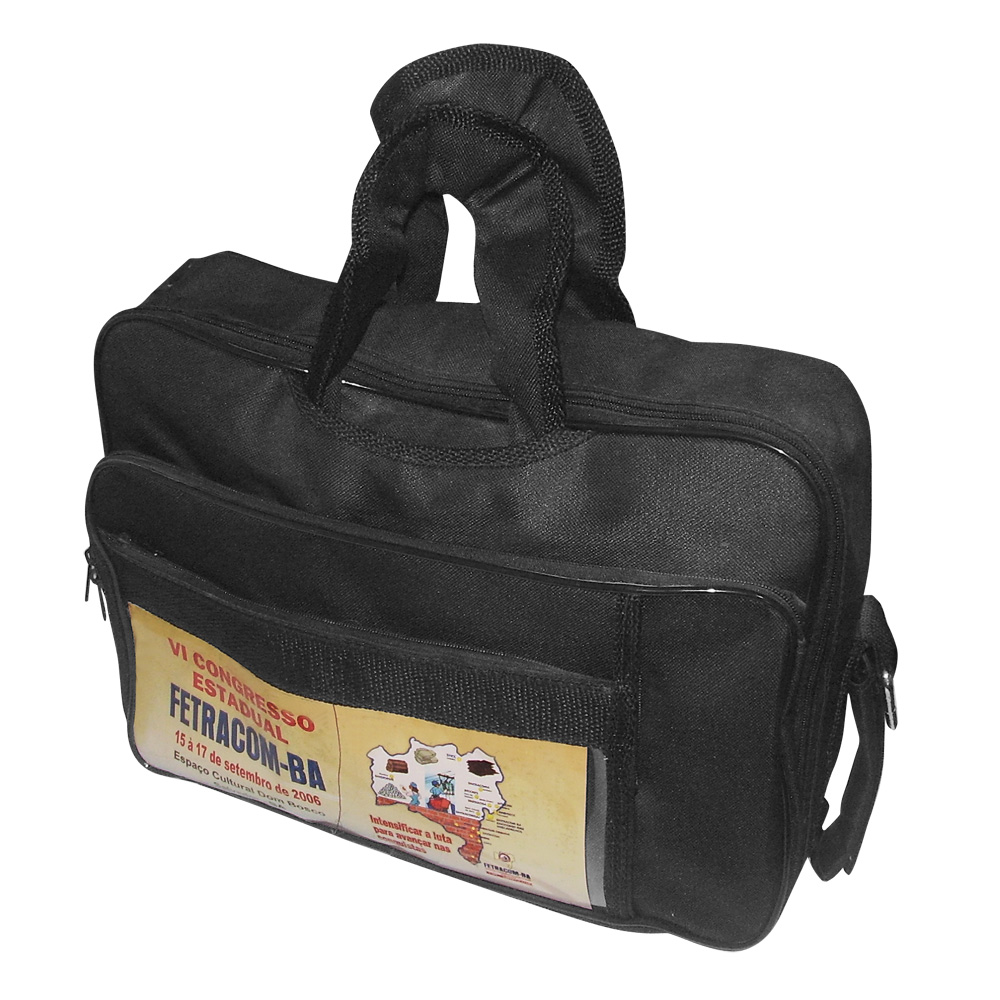 BOLSA ESPORTIVA EM NYLON 600 BOLSO CHATO LATERAIS COM CRAVO PÉ