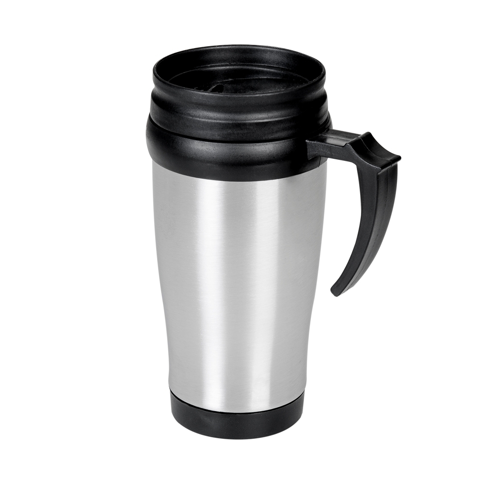 CANECA INOX COM TAMPA CAPACIDADE 400ml