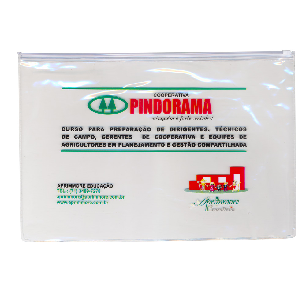 PASTA CONGRESSO ZÍPER EM LAMINADO PVC CRISTAL