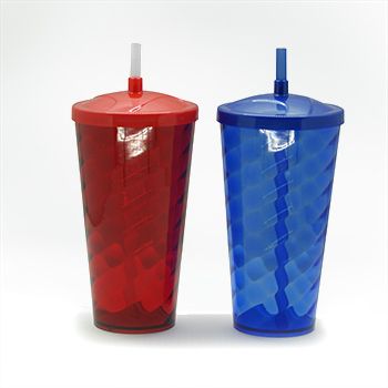 COPO TWIST CRISTAL 600ml C/TAMPA E CANUDO